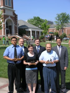 cwc-servant-leadership-award Front row from left are award winners Lilly, Mayberry, and Riley, and back row from left are Lee University administrators, Assistant V.P. for Student Life Dr. Mike Hayes, V.P. for Student Life Dr. Walt Mauldin and President Dr. Paul Conn.