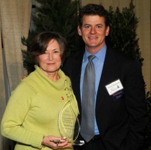 darlia-conn-alum-award The honoree with Dr. Jerome Hammond, vice president at Lee and presenter of the award.